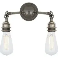 Double Wall Light - Antique Silver, Brass