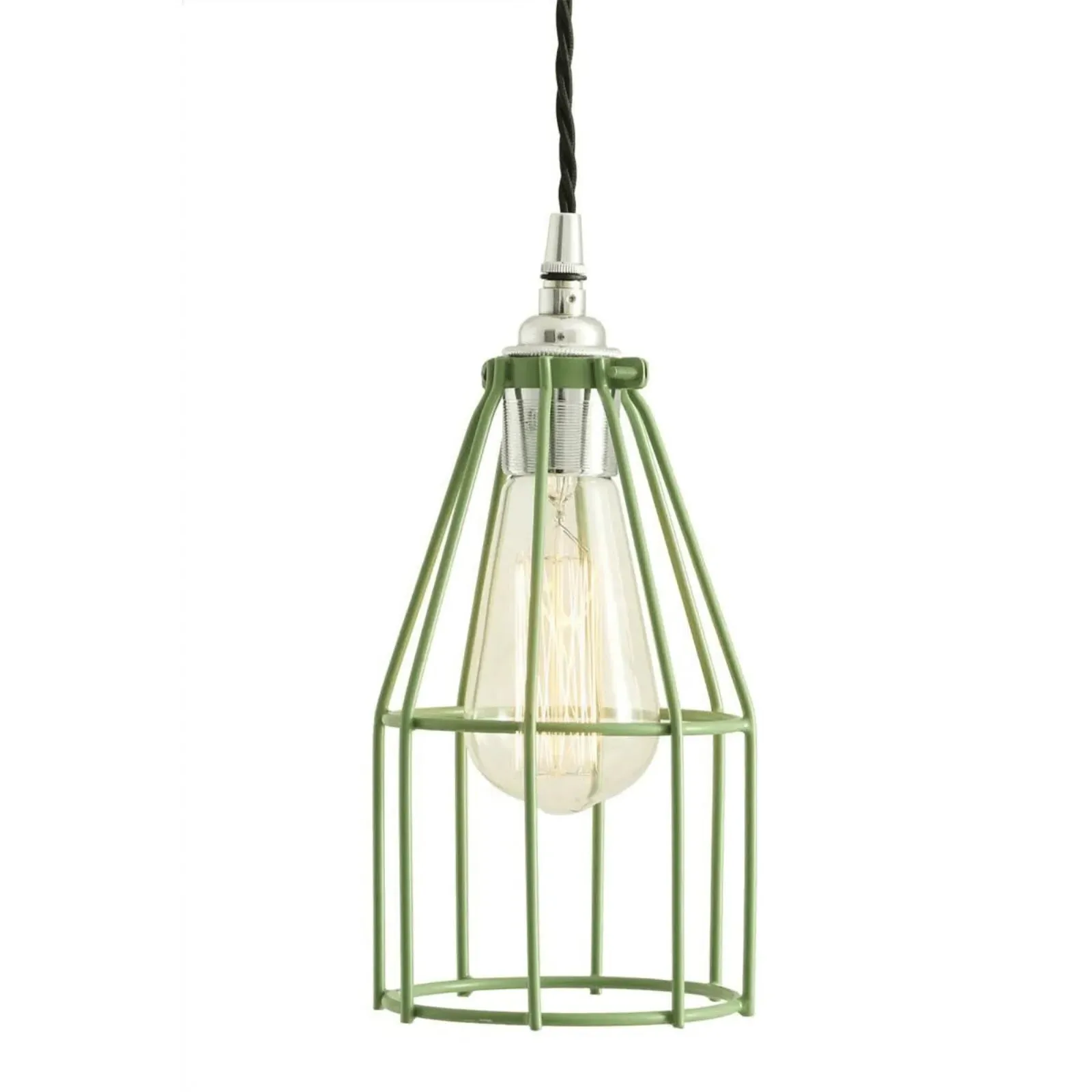 Industrial Cage Pendant Light - Blue, Brass