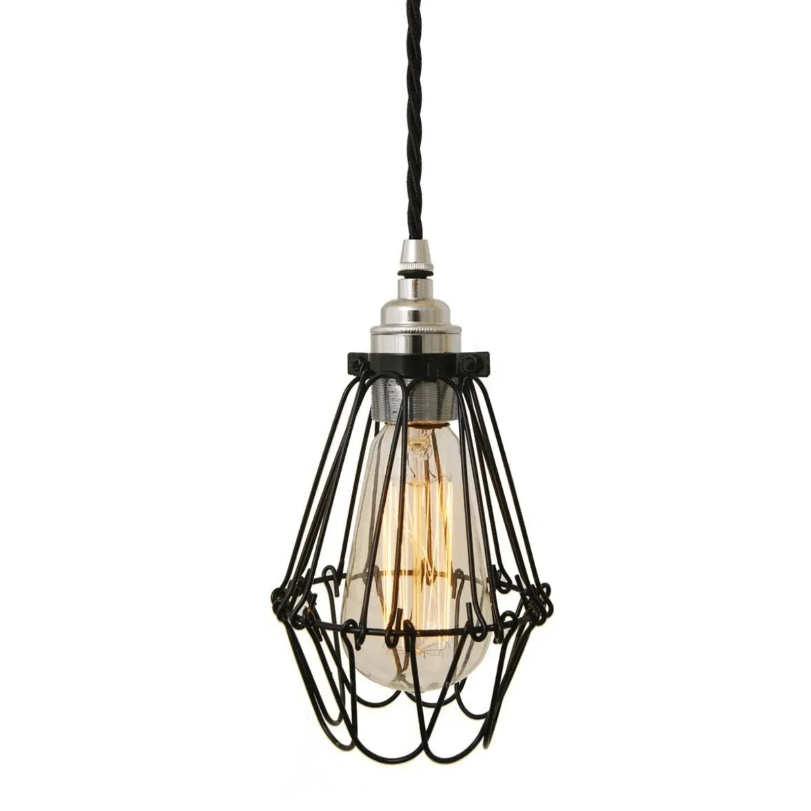 Industrial Cage Pendant Light - Gold
