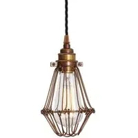Industrial Cage Pendant Light - Orange, Bronze