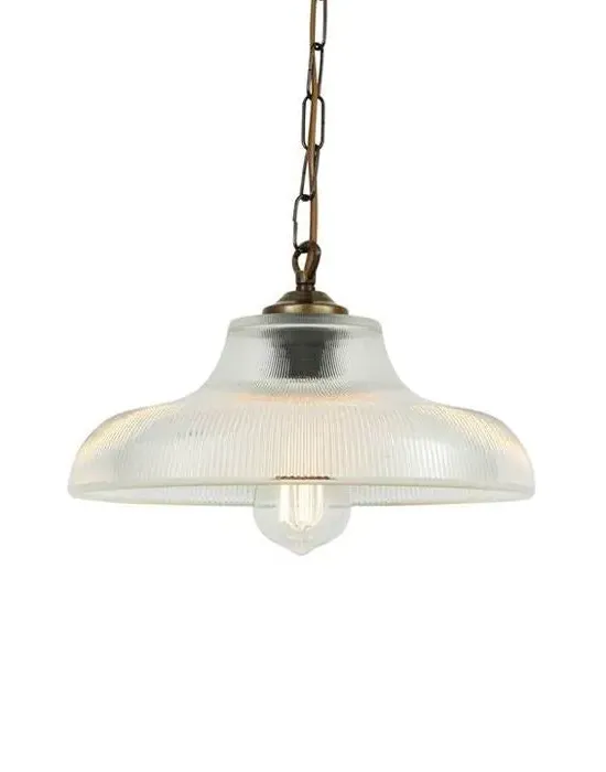 Large Pendant Light - Antique Silver, Glass