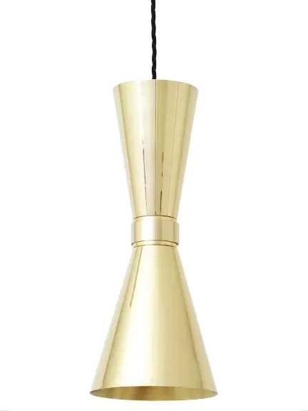 Pendant Light with Scroll Design - Satin Brass