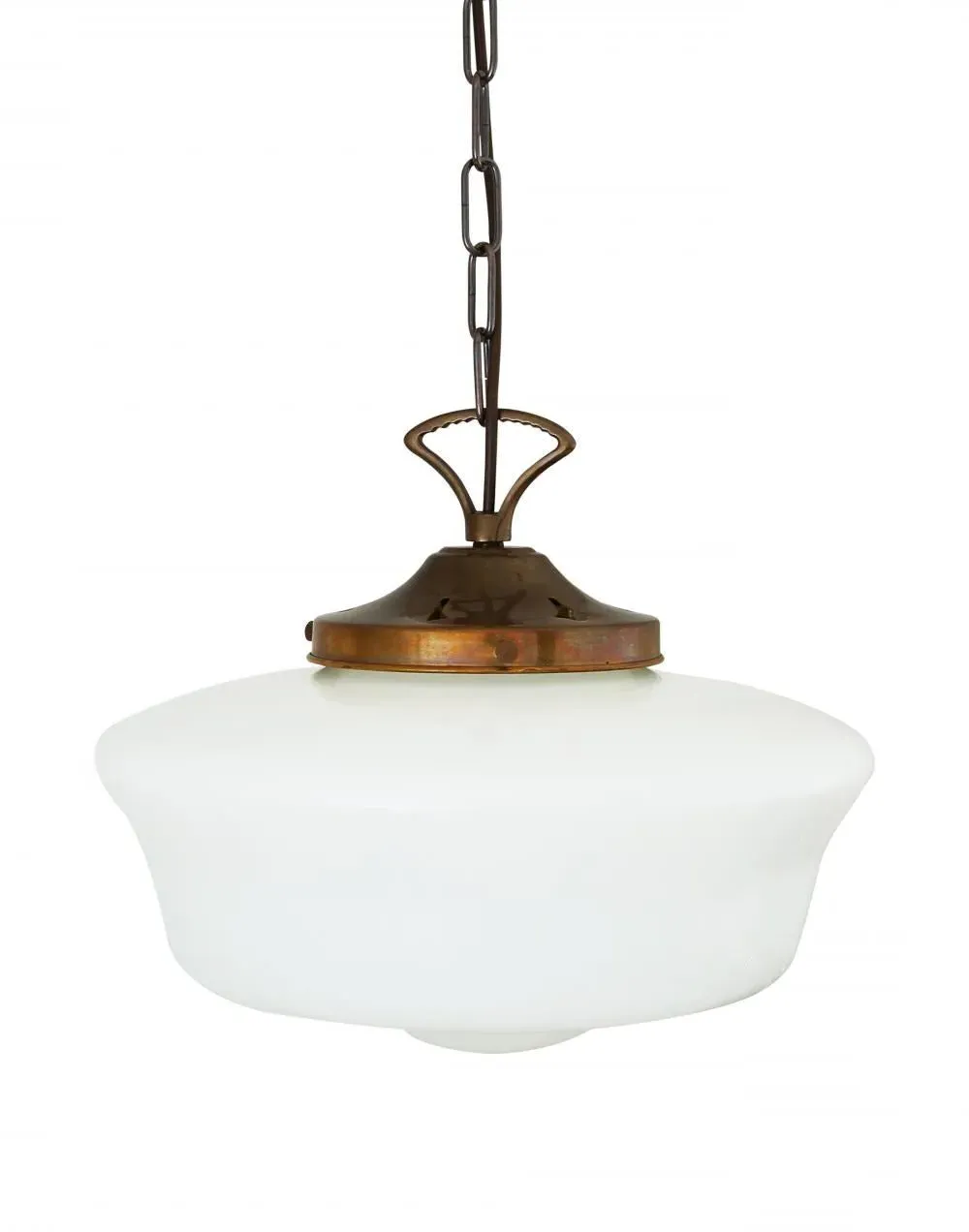 Schoolhouse Glass Pendant Light - Antique Silver
