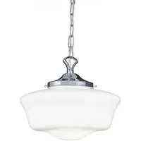Schoolhouse Glass Pendant Light - Polished Chrome