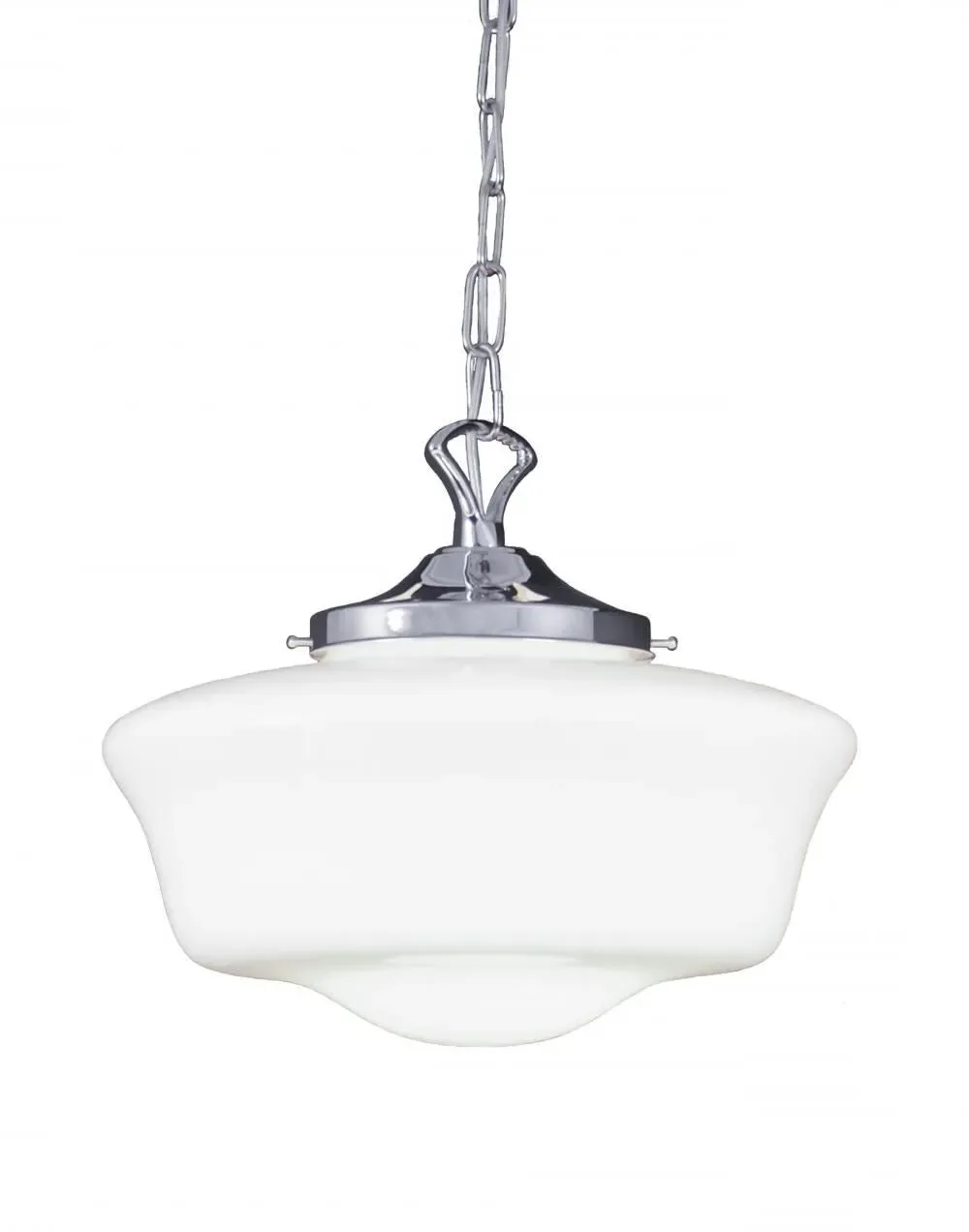 Schoolhouse Glass Pendant Light - Polished Chrome
