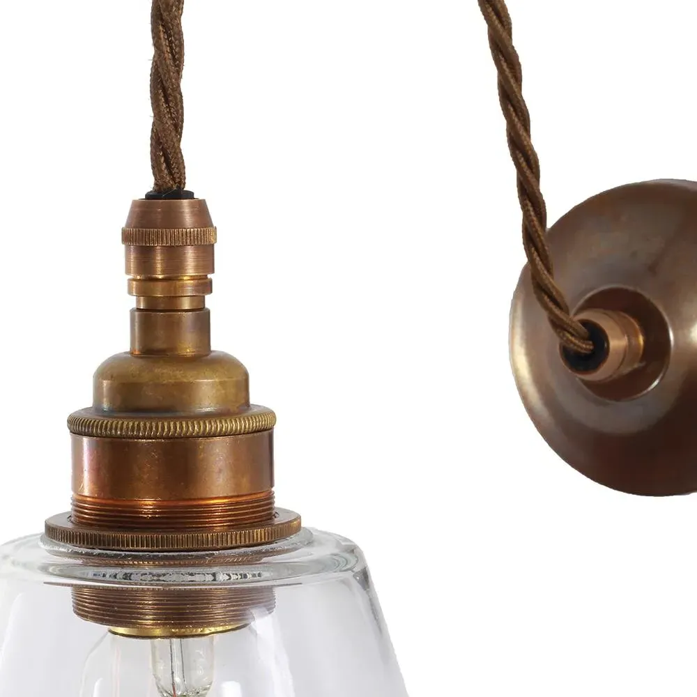 Sinclair Pulley Wall Light with Adjustable Height - Antique Brass