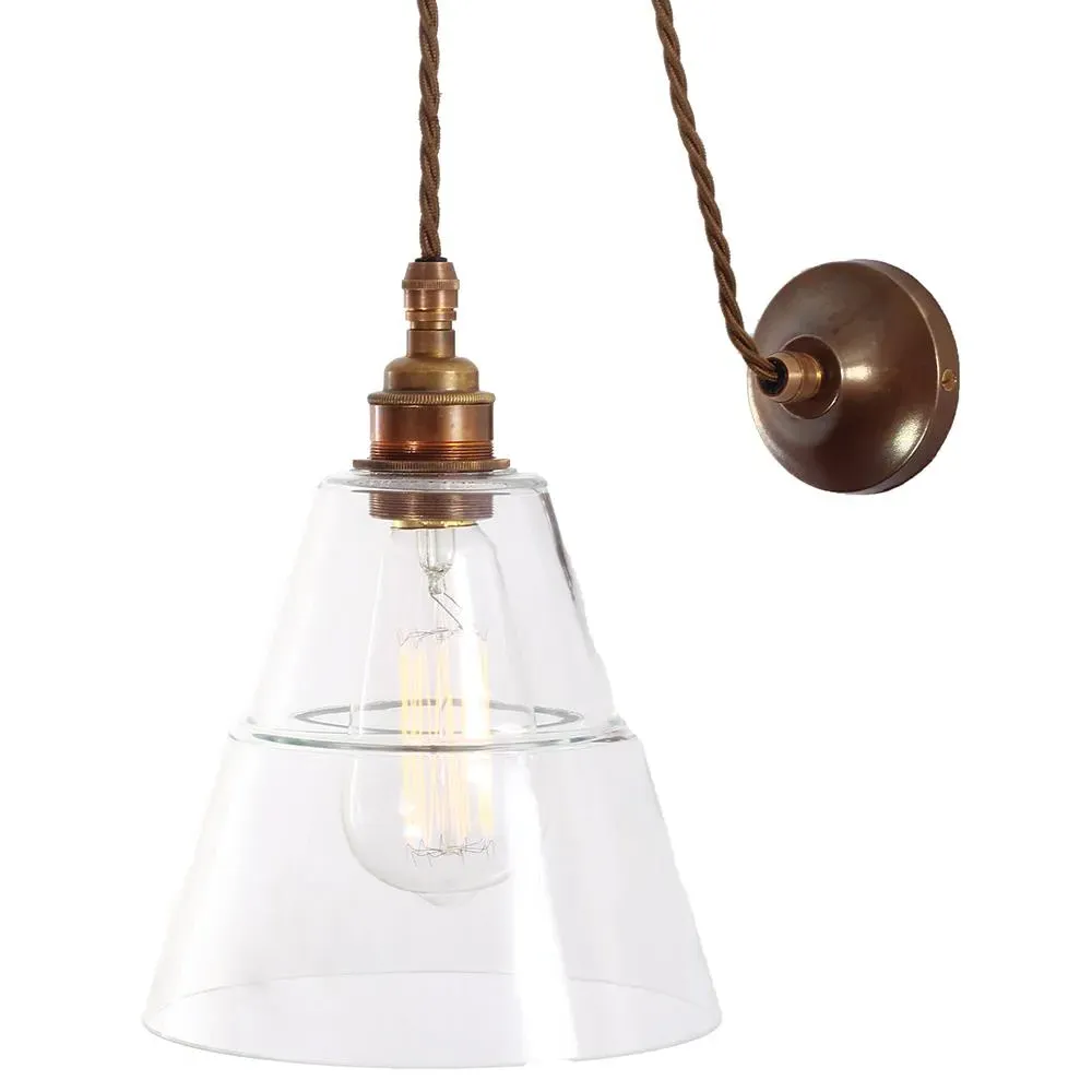 Sinclair Pulley Wall Light with Adjustable Height - Polished Brass