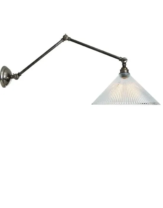 Two Arm Wall Light with Prismatic Shade - Brass