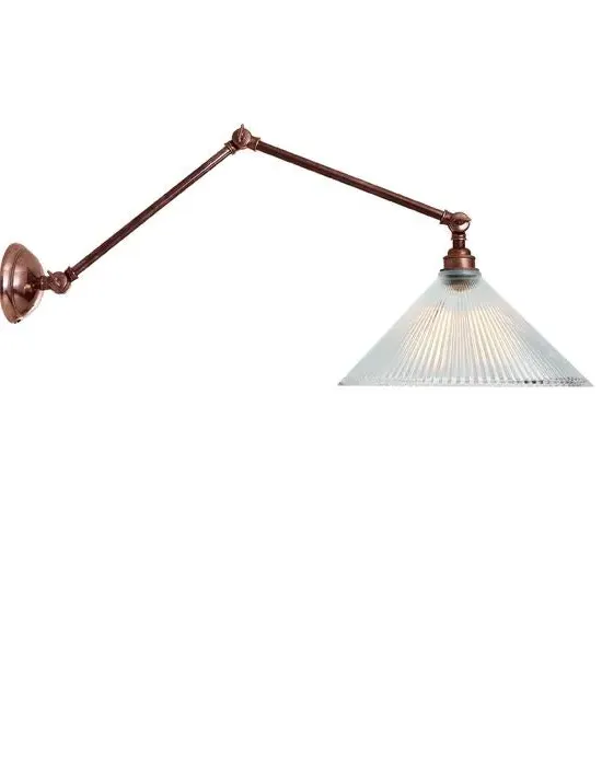 Two Arm Wall Light with Prismatic Shade - Brass