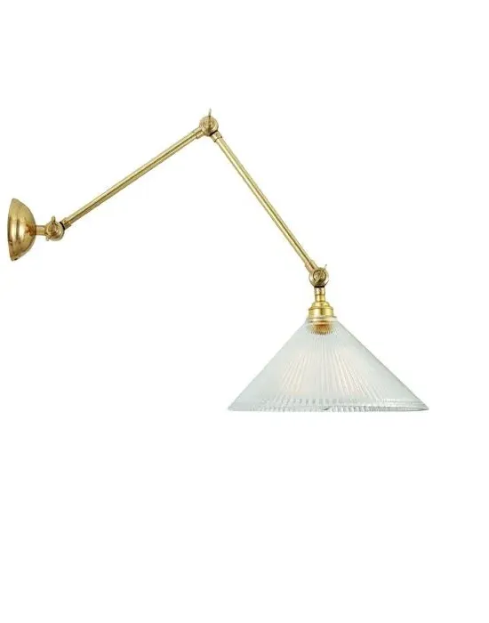 Two Arm Wall Light with Prismatic Shade - Silver