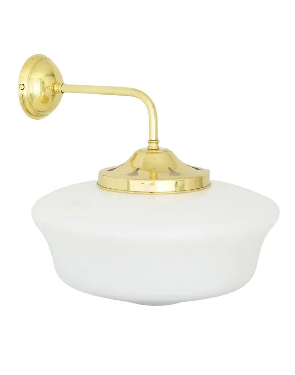 Wall Light with Glass Shade - Polished Brass