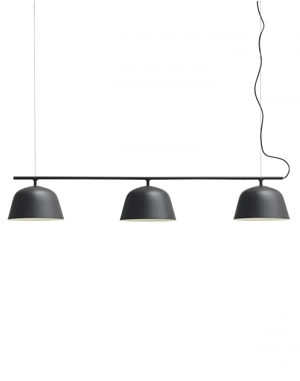 3-Light Rail Pendant Light - Black, Aluminium