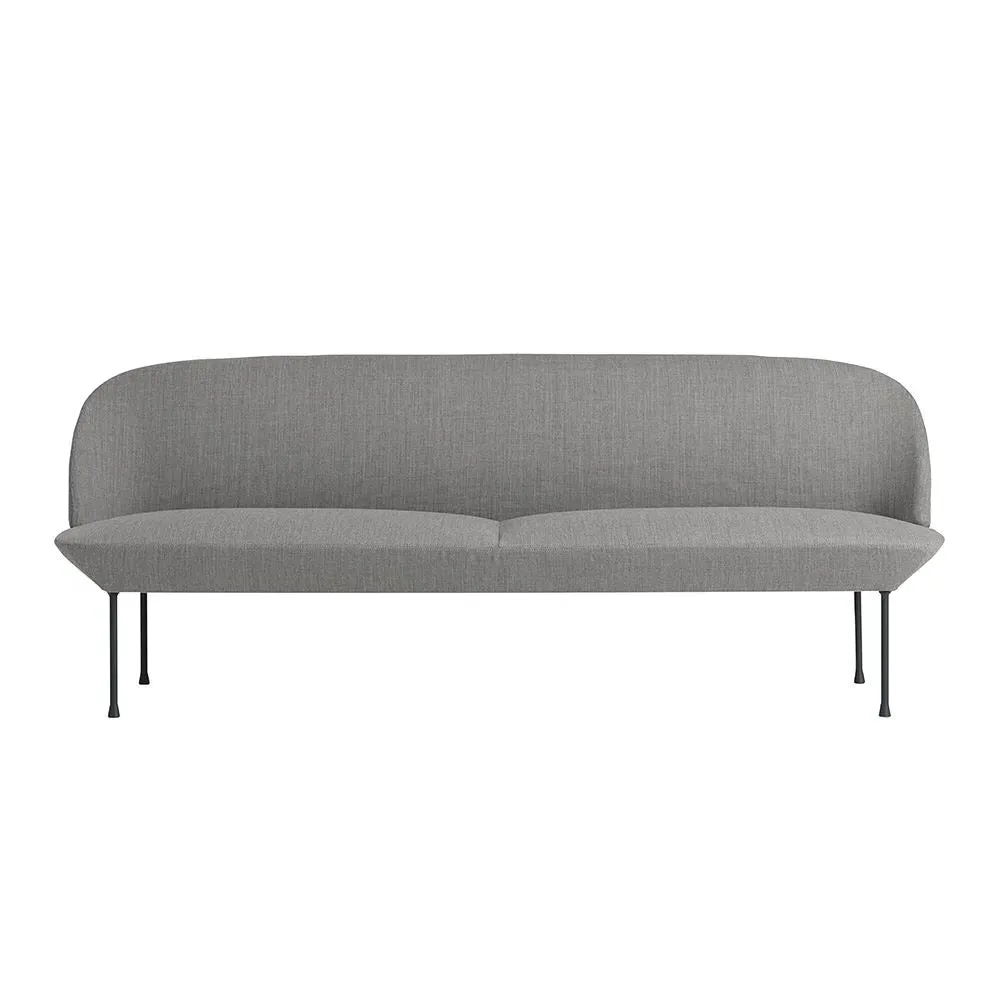 3-Seater Sofa with Built-in Pillows - Grey