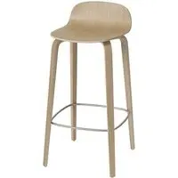 75cm Bar Stool with Curved Back - Oak