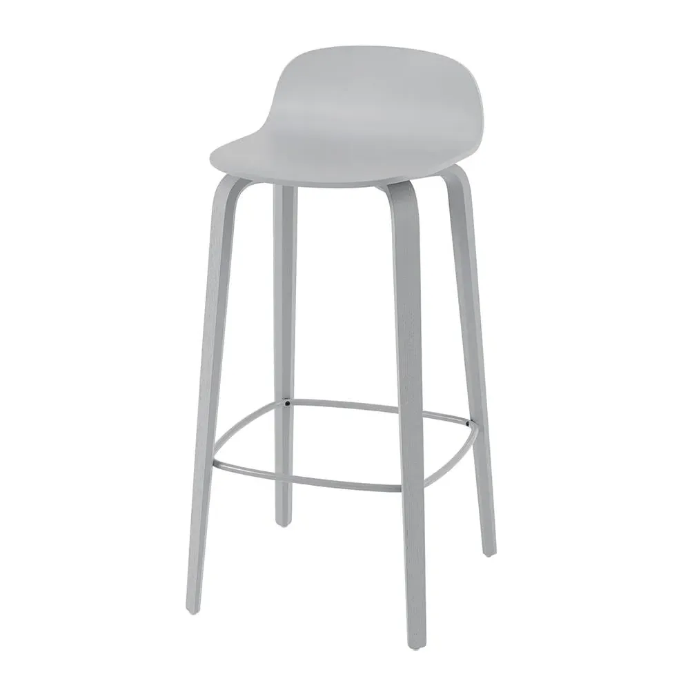 Bar Stool with Back - Dark Green, Oak