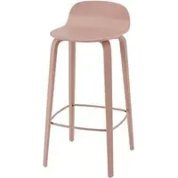 Bar Stool with Back - Tan Rose, Oak
