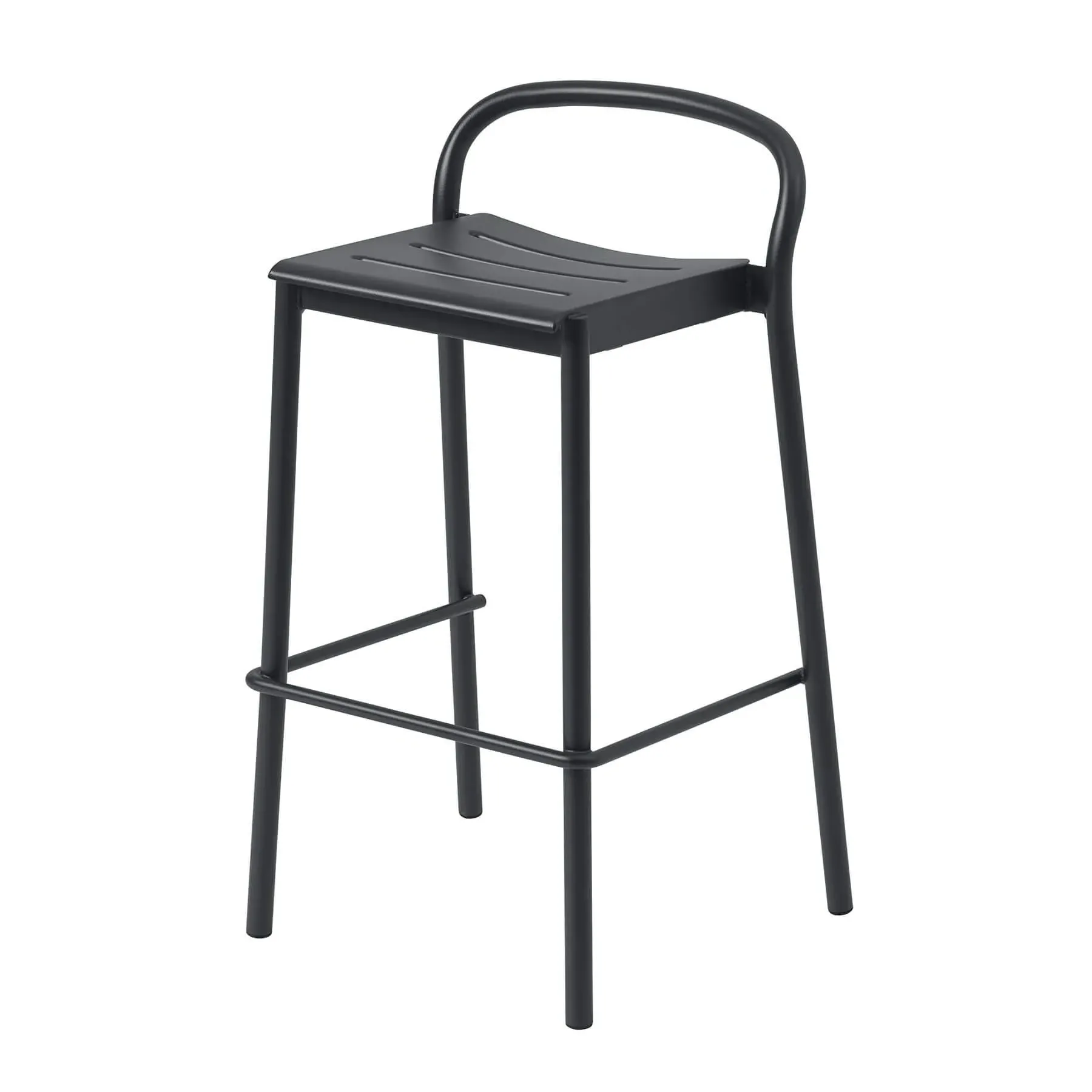 Bar Stool with Footrest - Burnt Orange, Steel