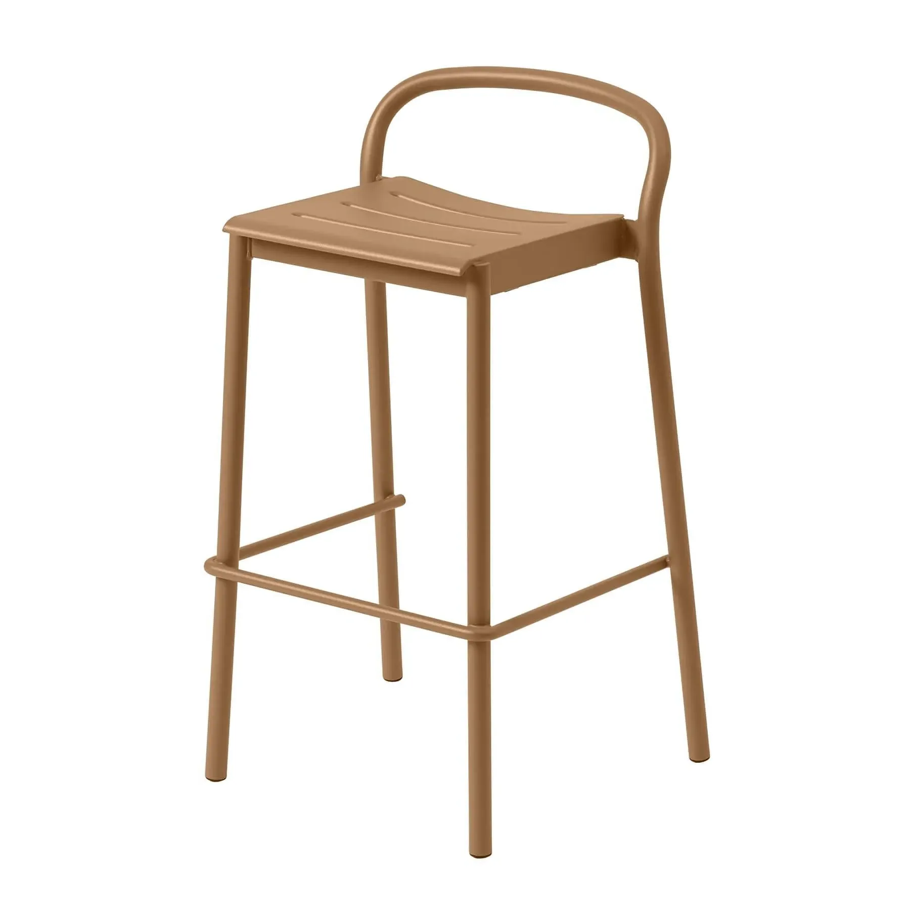 Bar Stool with Footrest - Burnt Orange, Steel