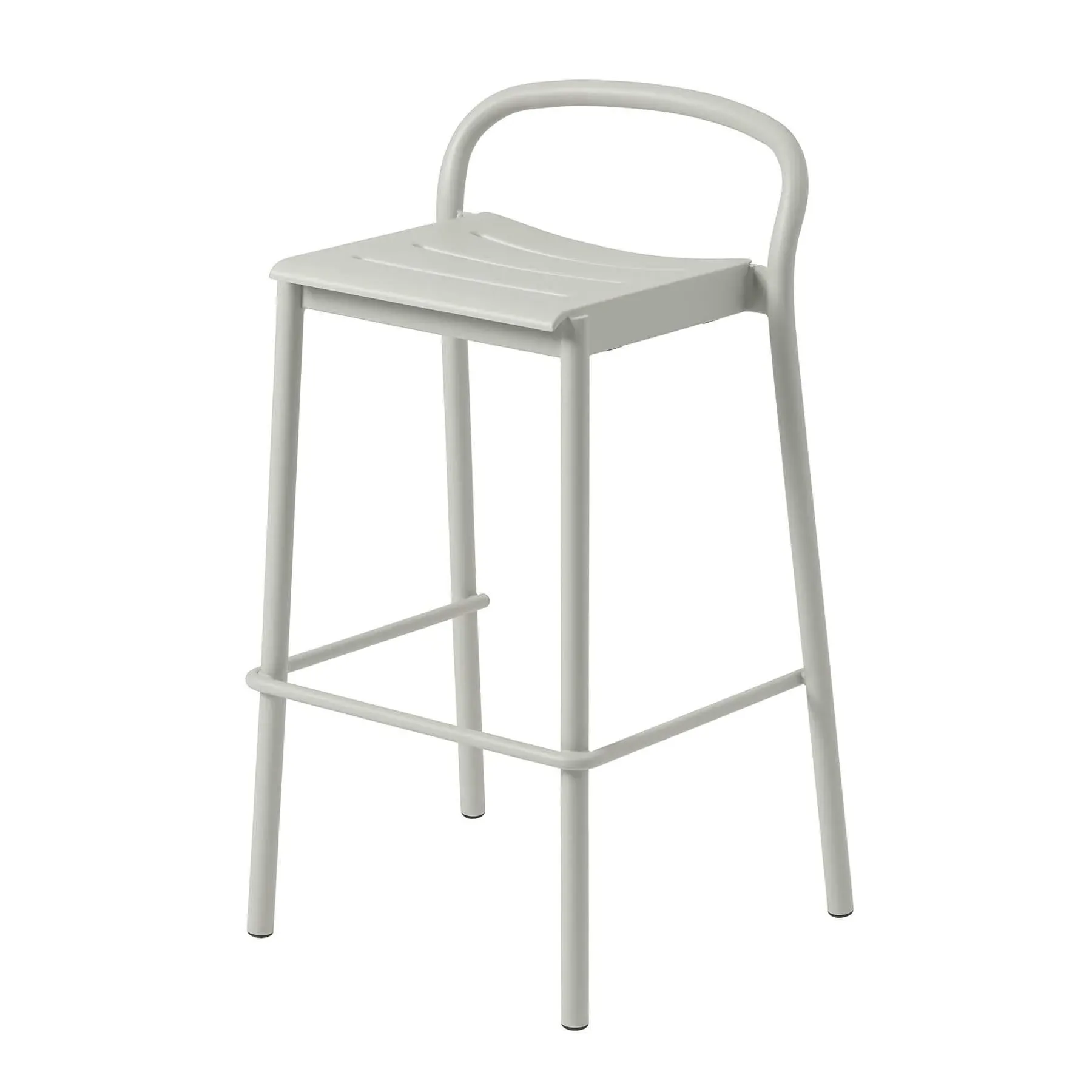 Bar Stool with Footrest - Grey, Steel