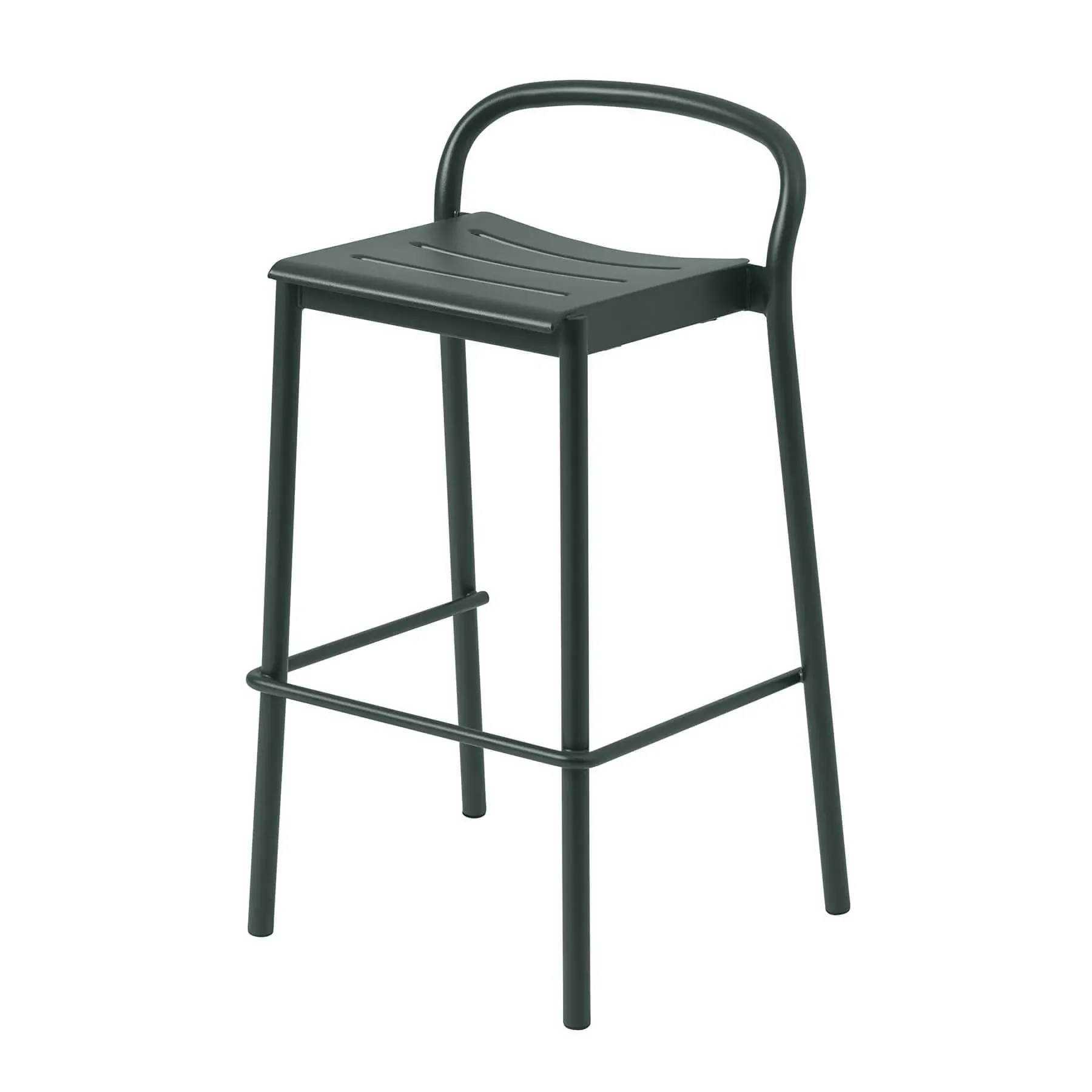 Bar Stool with Footrest - Pale Blue, Steel
