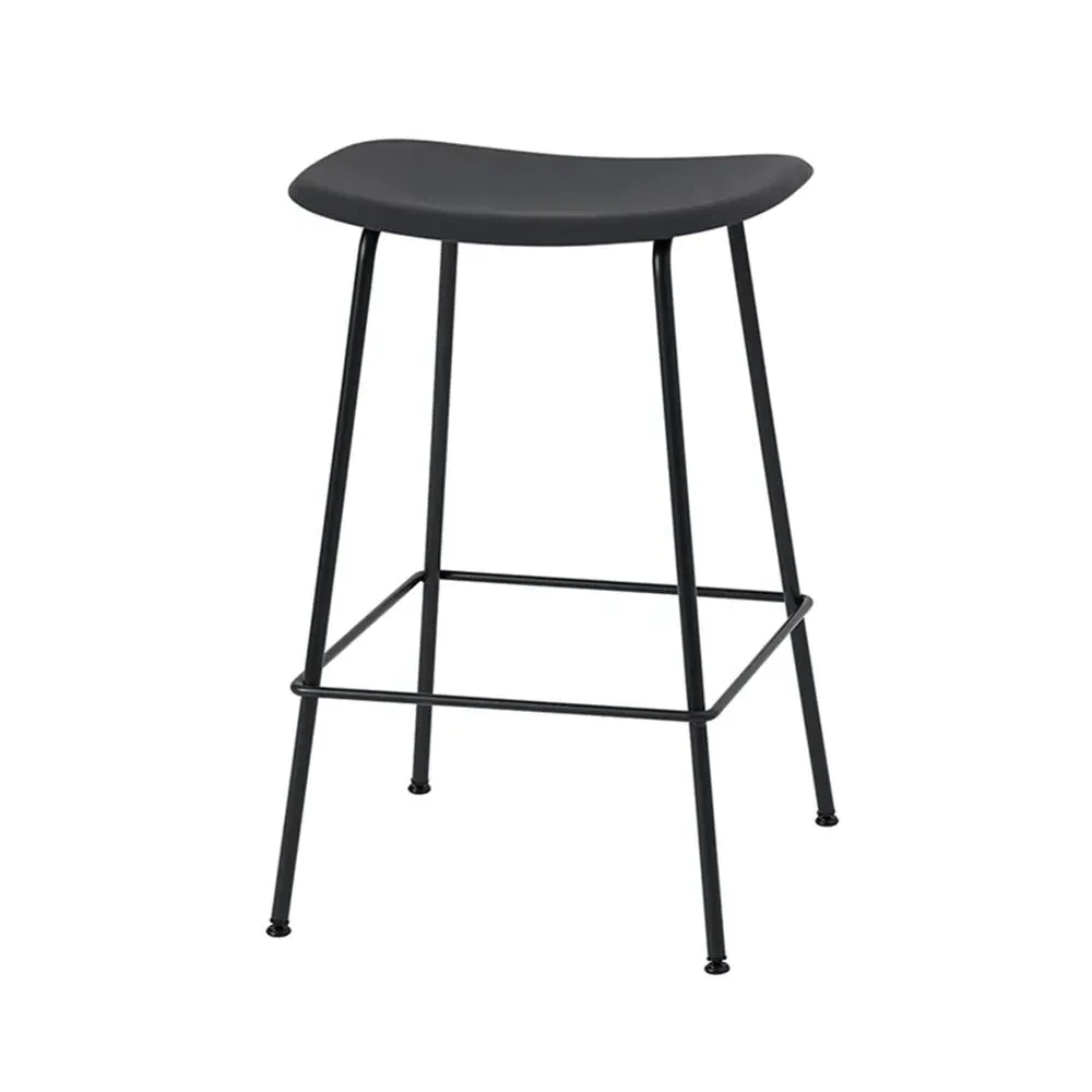 Bar Stool with Tube Base - Black, Composite image
