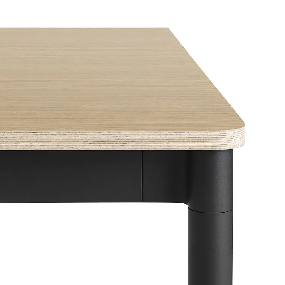 Base Large Rectangular Dining Table - Oak, Black