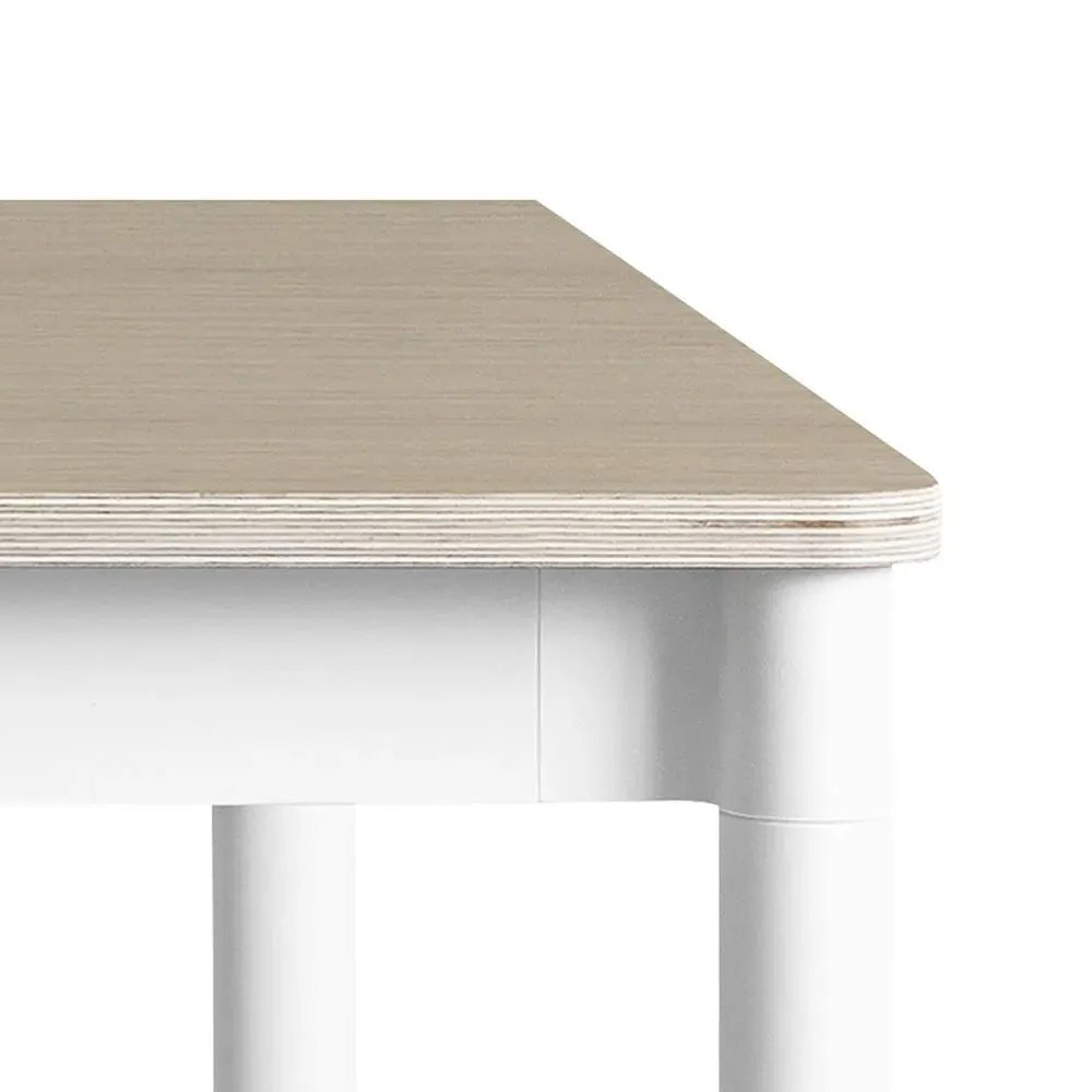 Base Large Rectangular Dining Table - Oak, White