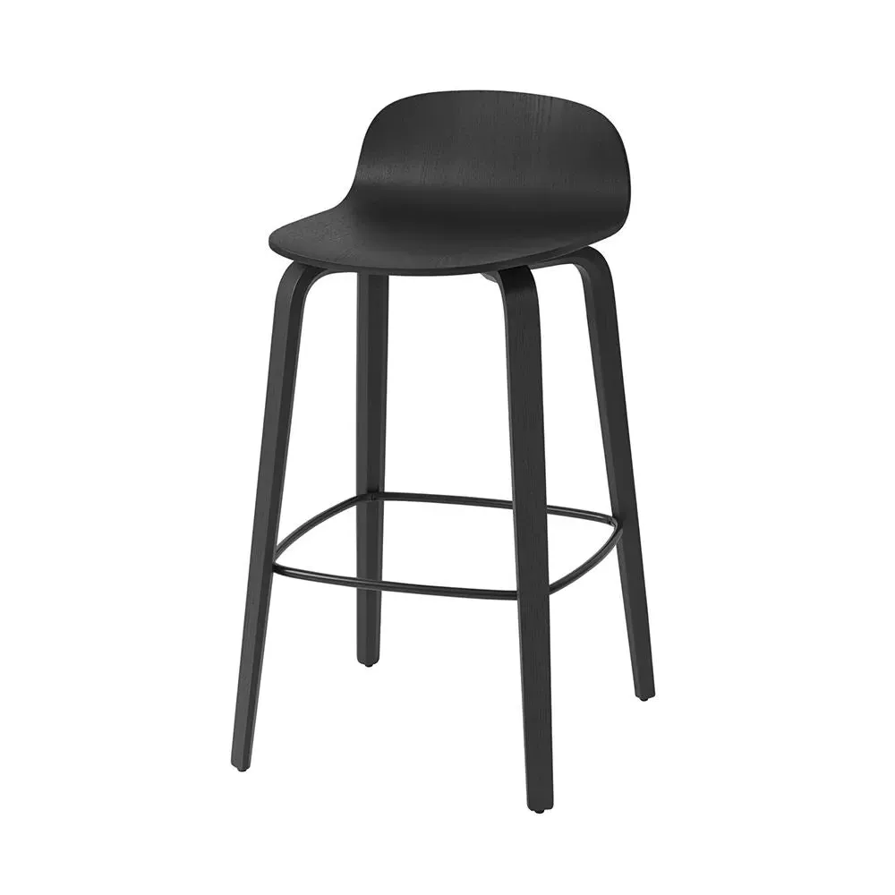 Counter Bar Stool with Back - Black, Oak