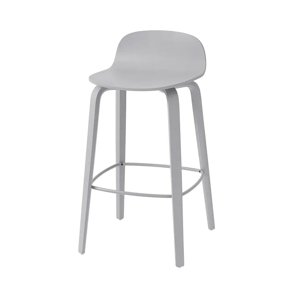 Counter Bar Stool with Back - Grey, Oak
