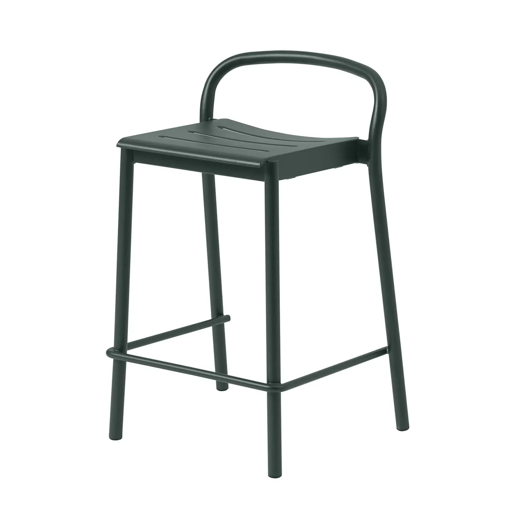Counter Stool with Footrest - Green, Steel