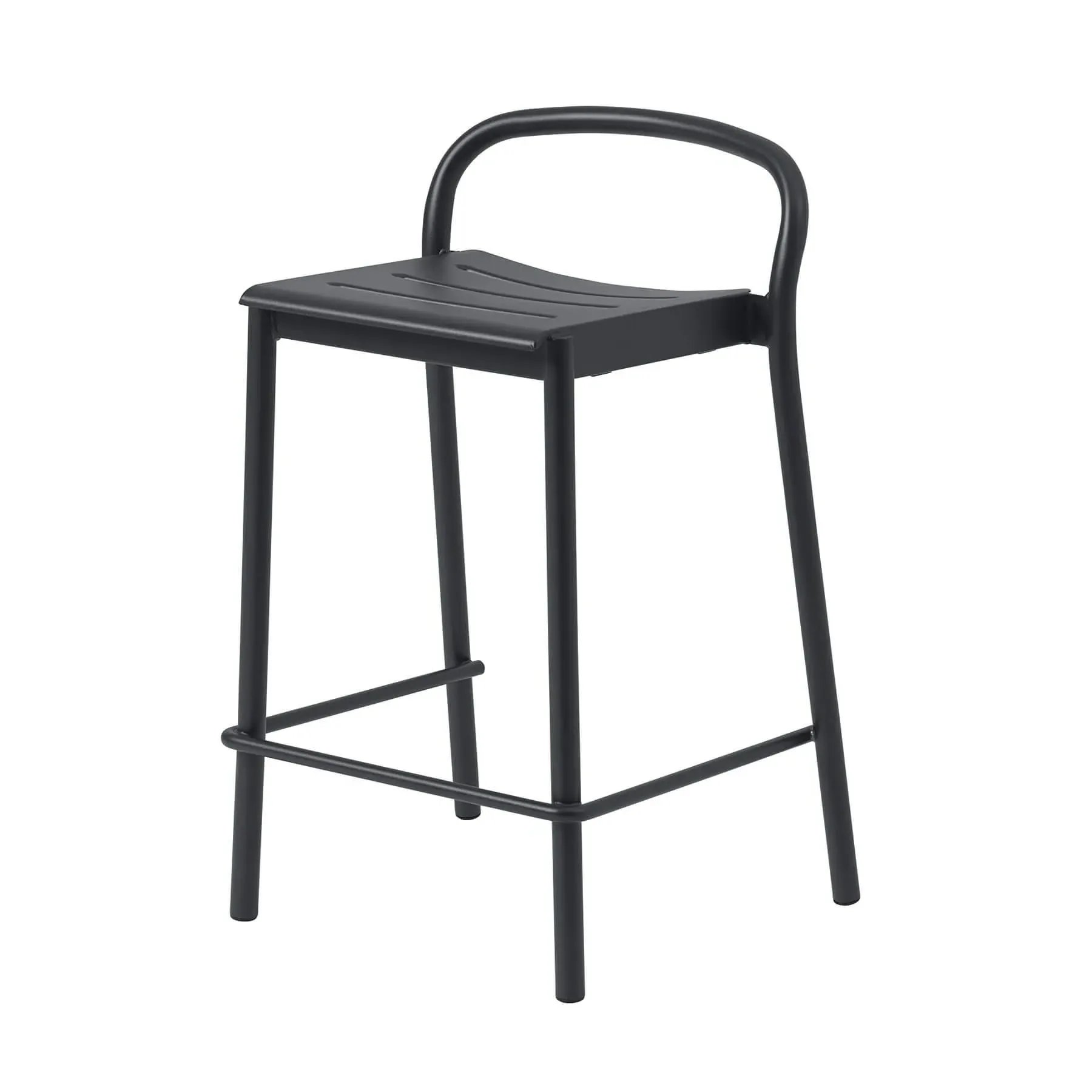 Counter Stool with Footrest - Grey, Steel