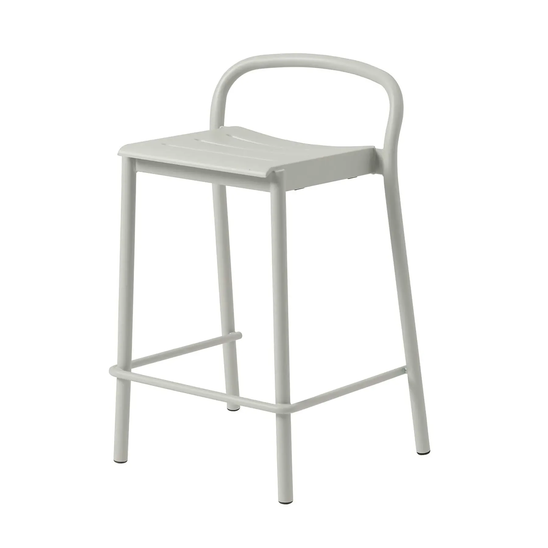 Counter Stool with Footrest - Grey, Steel