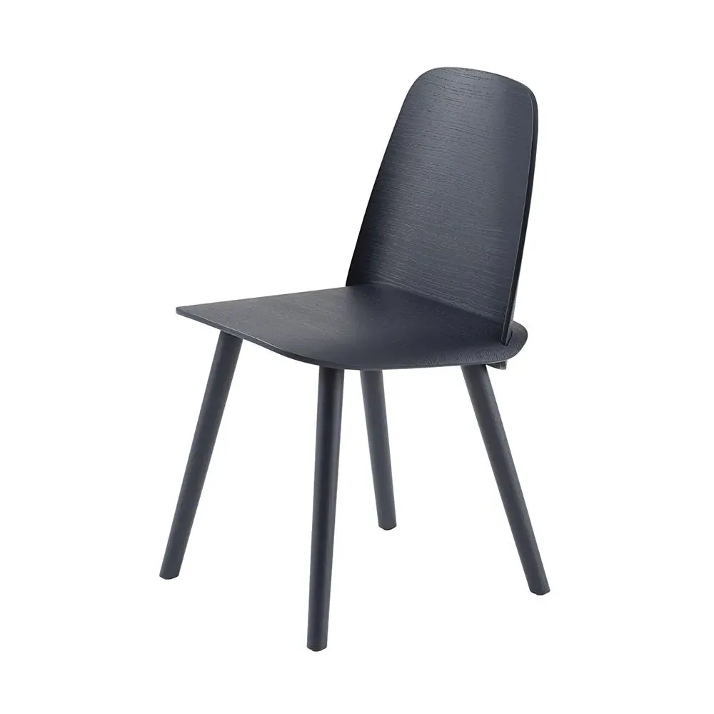 Dining Chair with Integrated Back - Black, Wood