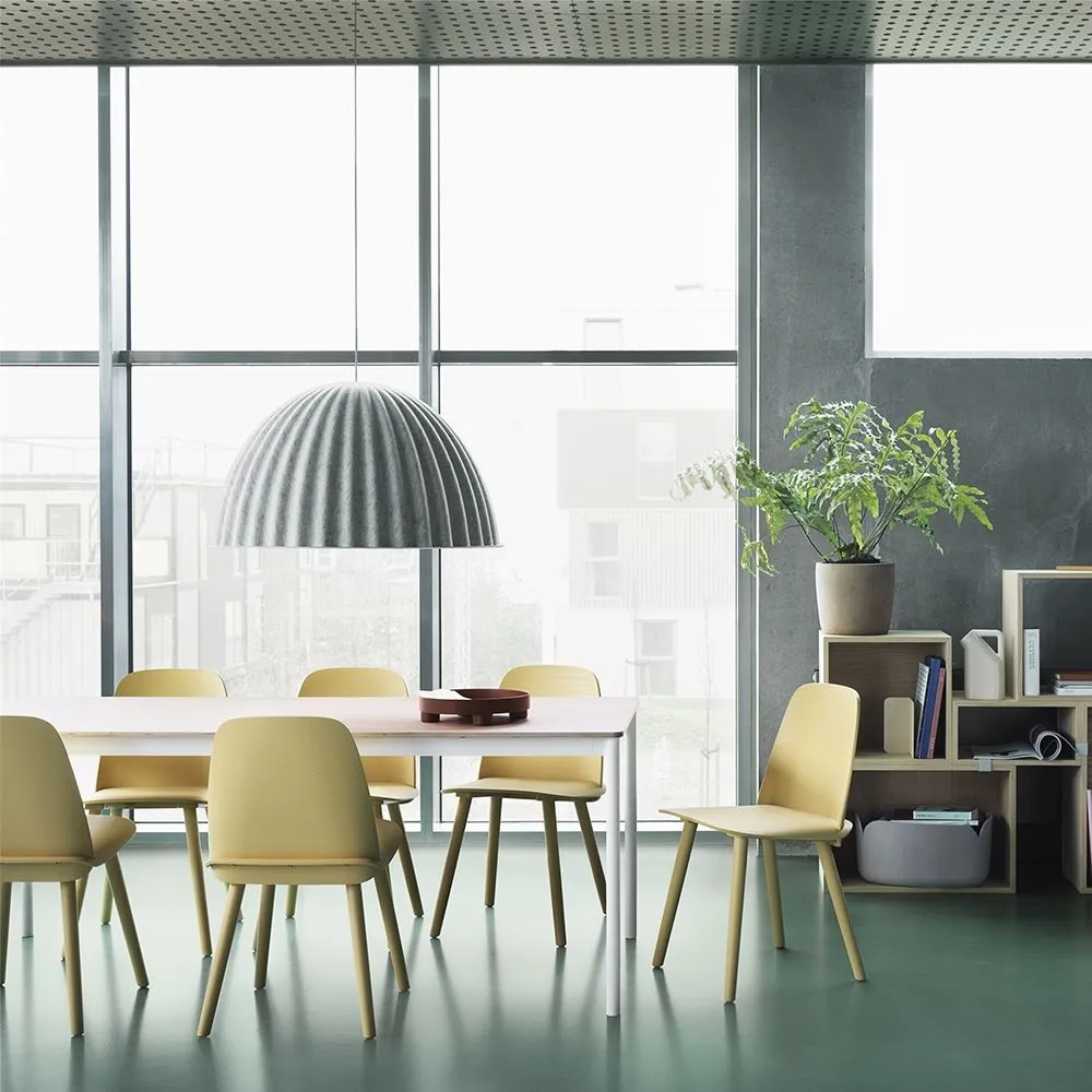 Dining Chair with Integrated Back - Green, Wood