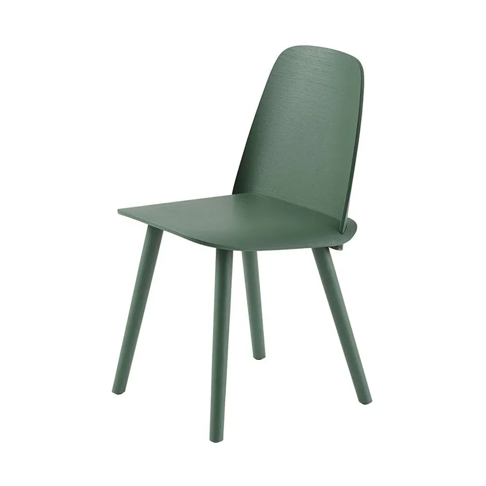 Dining Chair with Integrated Back - Green, Wood