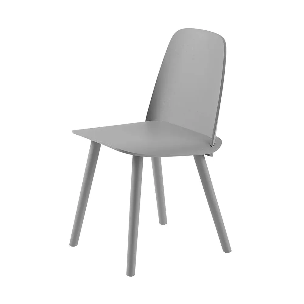 Dining Chair with Integrated Back - Grey, Wood