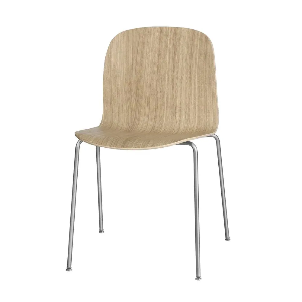 Dining Chair with Metal Legs - Grey, Veneer Wood