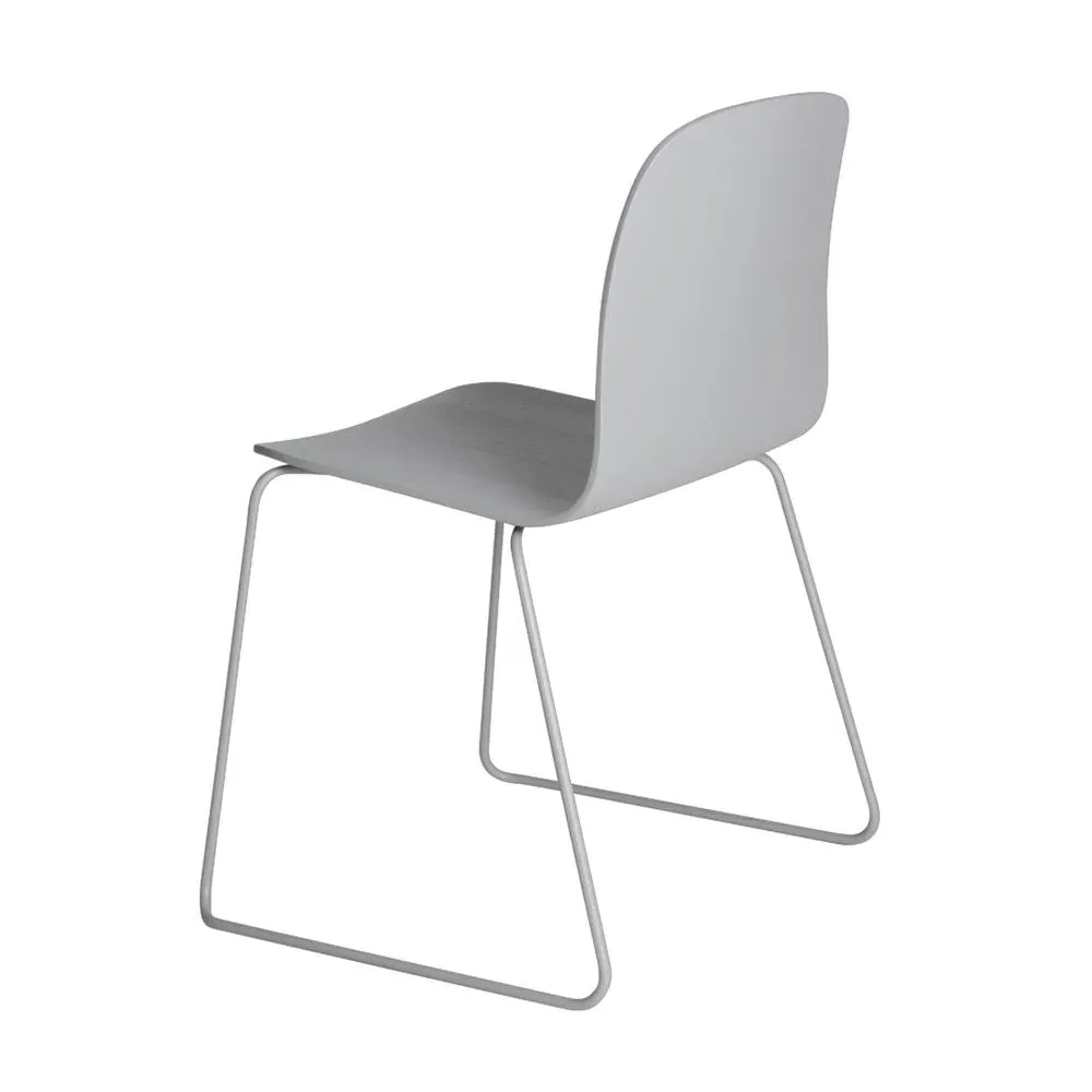 Dining Chair with Metal Legs - Oak, Veneer Wood