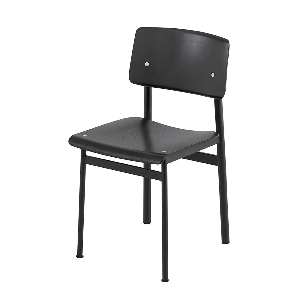 Dining Chair with Steel Frame - Black, Oak image