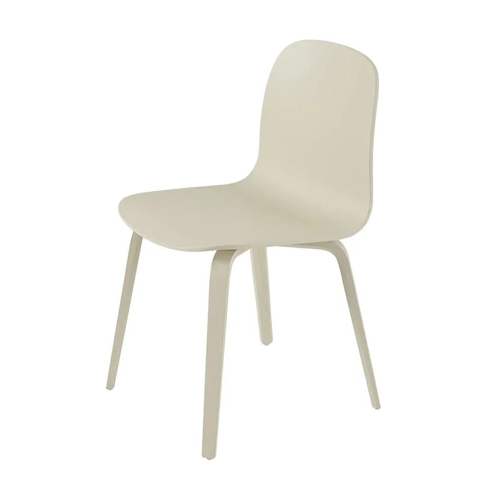 Dining Chair with Wooden Base - Black, Veneer