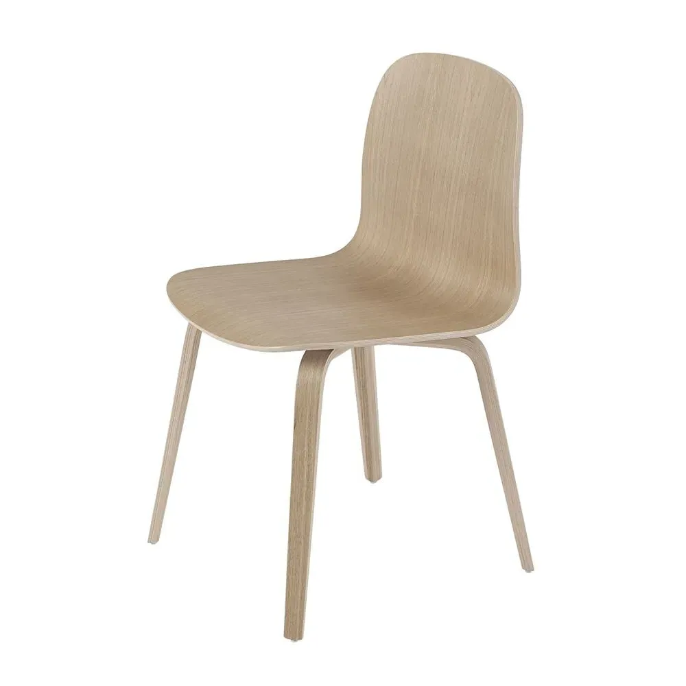Dining Chair with Wooden Base - Oak, Veneer