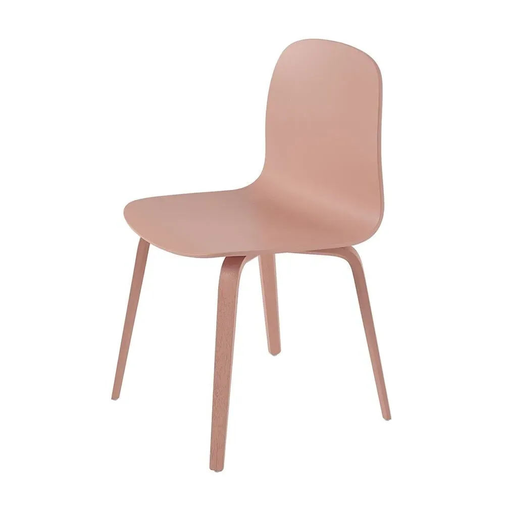 Dining Chair with Wooden Base - Rose, Veneer