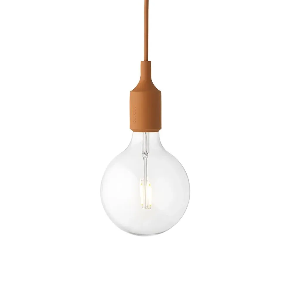 E27 Pendant Light - Clay Brown, Rubber