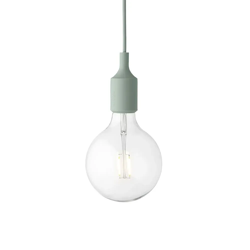 E27 Pendant Light LED - Light Green, Rubber