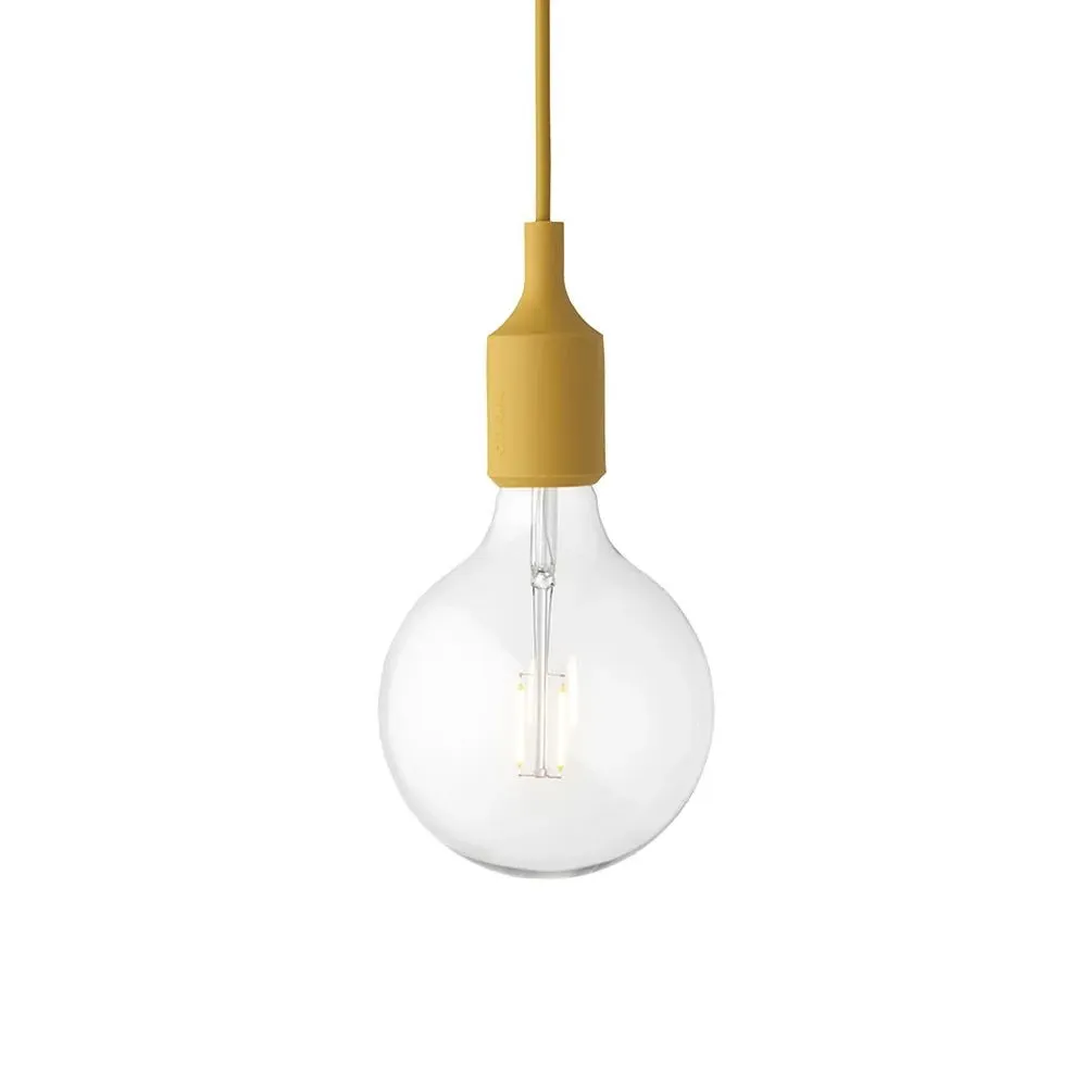 E27 Pendant Light - Mustard, Rubber