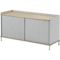 Enfold Long Sideboard - Grey, Oak