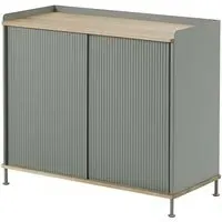 Enfold Tall Sideboard - Dusty Green, Oak