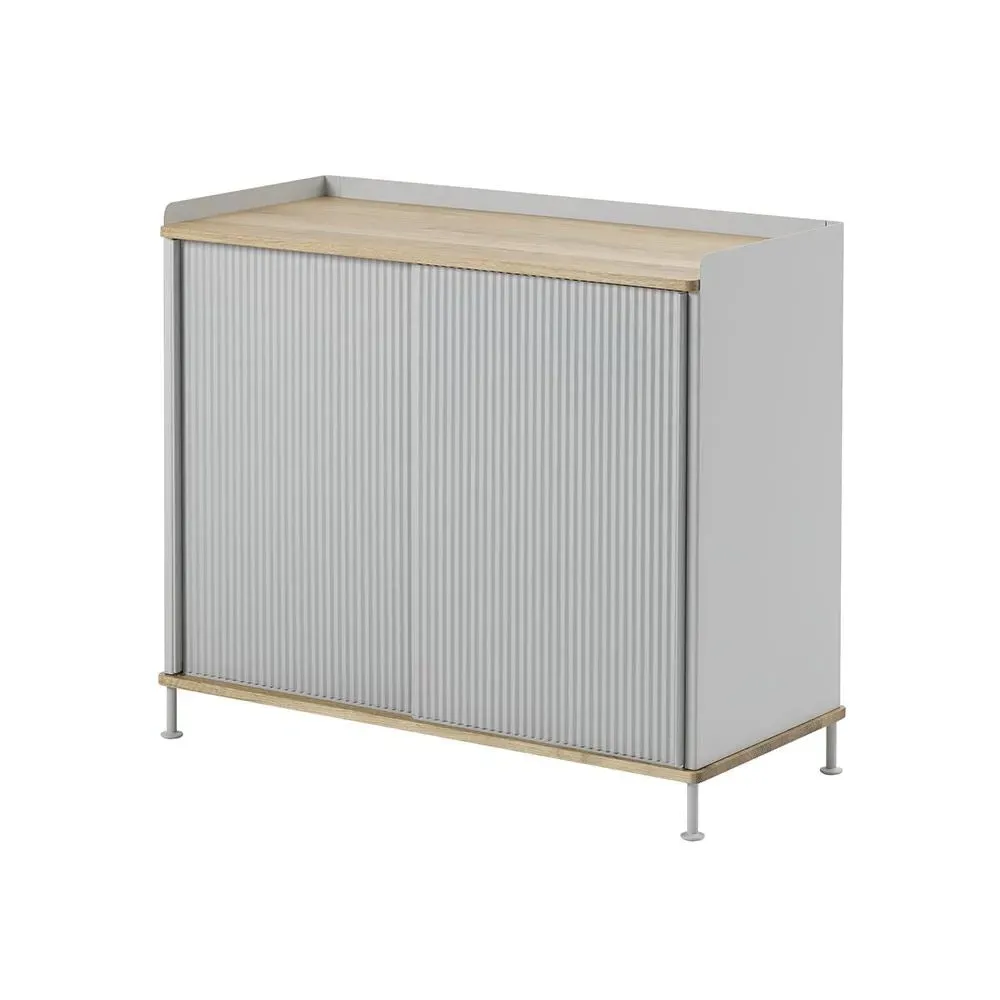 Enfold Tall Sideboard - Grey, Oak