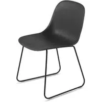 Fiber Side Chair with Sled Base - Black