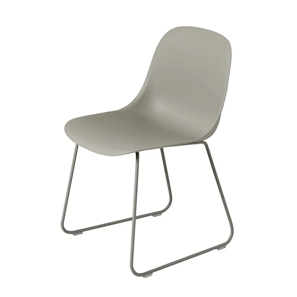 Fiber Side Chair with Sled Base - Grey